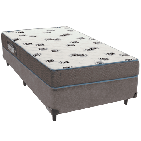 Cama Box e Colchão Light Espuma D33 Solteiro Ortobom: Cinza