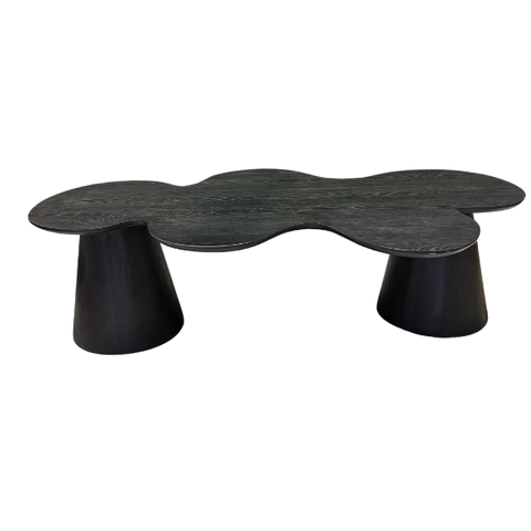 Mesa de Centro Cone Orgânica Splash 120x65 Cm Tampo Ébano Base Ébano