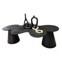 Ver imagem 3 de Mesa de Centro Cone Orgânica Splash 120x65 Cm Tampo Ébano Base Ébano