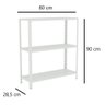 Estante Aço 3 Prateleiras Livros Cozinha Quarto Eaf007 Branco - 3
