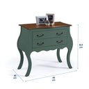 Ver imagem 4 de Cômoda Bombê com 2 Gavetas Linz Móveis 1007 - Verde Musgo/imbuia Glazer