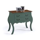 Ver imagem 1 de Cômoda Bombê com 2 Gavetas Linz Móveis 1007 - Verde Musgo/imbuia Glazer