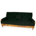 Ver imagem 5 de Sofá Cama Paris Ripado Sarja Verde Militar Madeira Nobre