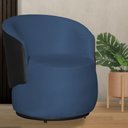 Ver imagem 4 de Poltrona Beatriz Orgânica 73cm Compose Corino Marrom/ Suede:azul Royal