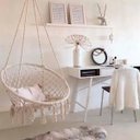 Ver imagem 4 de Rede Cadeira Balanço Suspensa Algodao Confortavel Teto Casa Varanda Quintal Jardim Varanda Area Laze