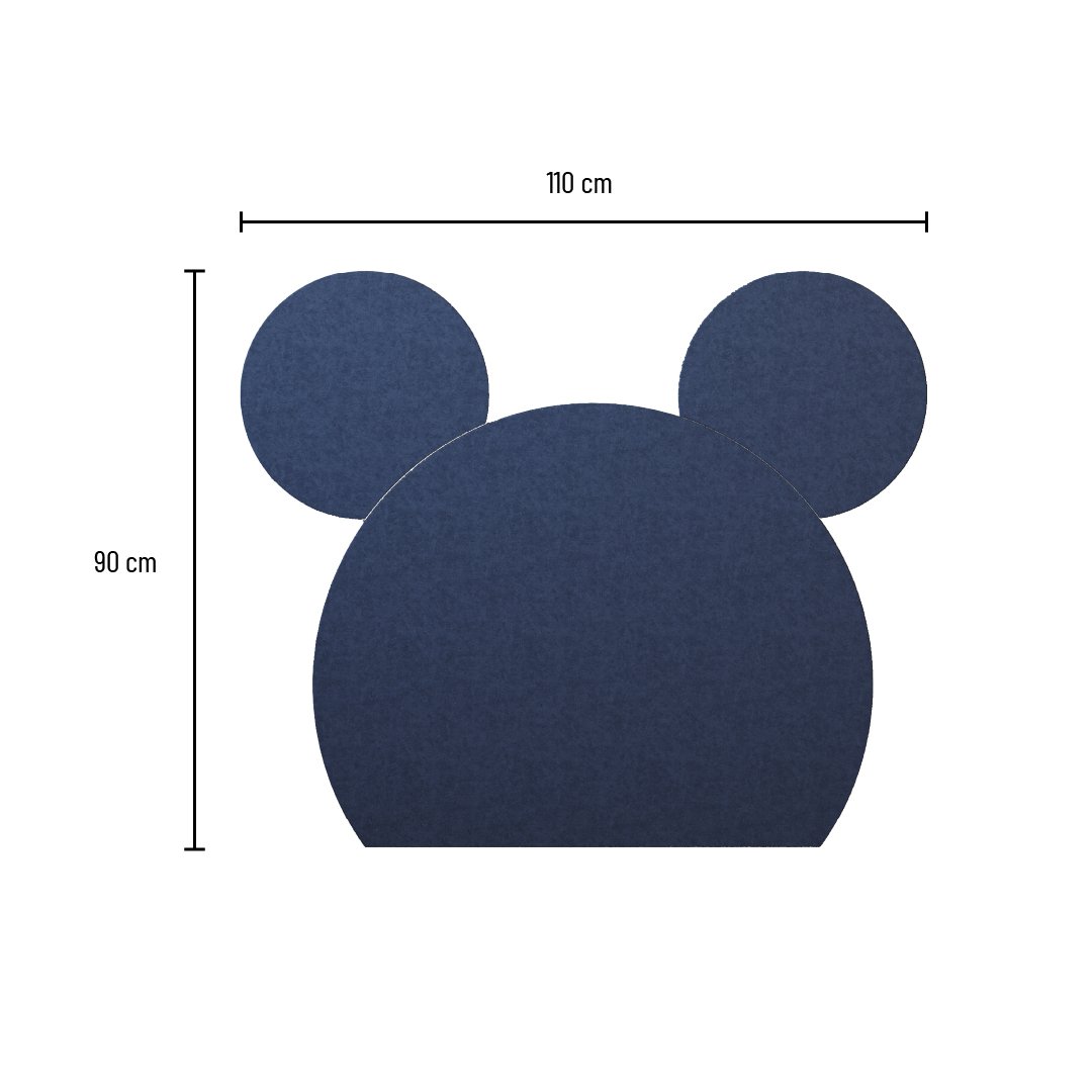 Cabeceira Estofada em Linho Infantil Mickey/minnie 90x110cm Larg. Azul Marinho - 3