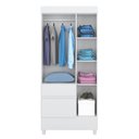 Ver imagem 6 de Kit Guarda Roupa Solteiro 3 Portas Wind Cômoda Astral - Branco