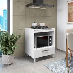 Balcão para Cooktop Jade 4 Bocas para Cozinha Compacta 1 Gaveta Multiuso Organizador - 1