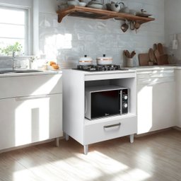 Balcão para Cooktop Jade 4 Bocas para Cozinha Compacta 1 Gaveta Multiuso Organizador - 2