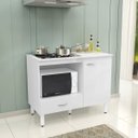 Ver imagem 2 de Balcão Cozinha Cooktop Blane 105cm com 1 Porta e 1 Gaveta Faro:branco