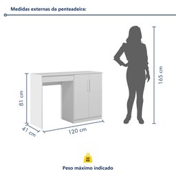 Penteadeira Multiuso 100% MDF 2 Portas - 5