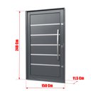 Ver imagem 4 de Porta Pivotante Alumínio Lambril Premium c/Pux.Dir. Elite Cinza 240x150 Brimak