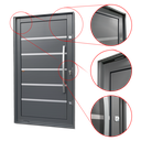 Ver imagem 3 de Porta Pivotante Alumínio Lambril Premium c/Pux.Dir. Elite Cinza 240x150 Brimak