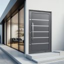 Ver imagem 2 de Porta Pivotante Alumínio Lambril Premium c/Pux.Dir. Elite Cinza 240x150 Brimak