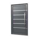 Ver imagem 1 de Porta Pivotante Alumínio Lambril Premium c/Pux.Dir. Elite Cinza 240x150 Brimak