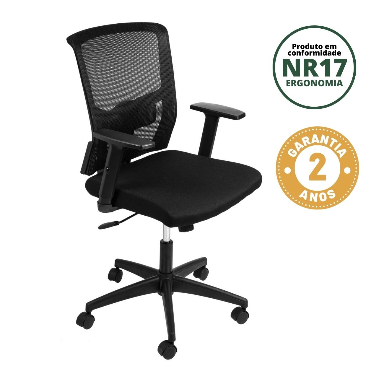 Cadeira para Escritório com NR17 Tóquio Or-3329 OR Design Preto