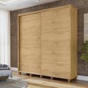 Ver imagem 1 de Guarda-Roupa Casal Monte Carlo com 2 Portas de Correr Ripada 4 Gavetas Internas e Maleiros Marrom/Cinamomo