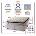 Ver imagem 3 de Conjunto Box Baú Super King New York Branco 193x203x80 c/ Molas Ensacadas