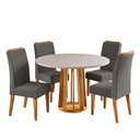 Ver imagem 2 de Conjunto Sala de Jantar 4 Lugares Redondo Tampo de MDF Morgan Yescasa Cinza/Mel/Blonde