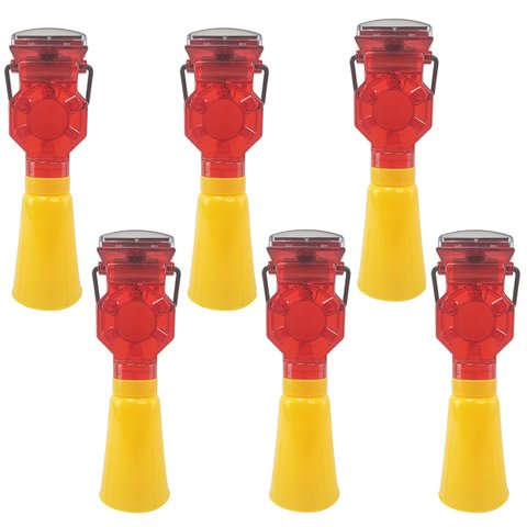 Sinalizador Solar Viario Cone Sinalizaçao Kit 6 Uni Segurança Rua Estrada Pista Rodovia Iluminaçao e