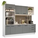 Ver imagem 3 de Armário de Cozinha Completa 250cm Branco/Cinza Agata Madesa 01