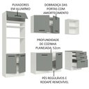 Ver imagem 5 de Armário de Cozinha Completa 250cm Branco/Cinza Agata Madesa 01