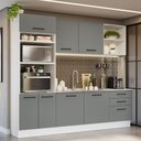 Ver imagem 1 de Armário de Cozinha Completa 250cm Branco/Cinza Agata Madesa 01