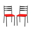 Ver imagem 1 de Kit 2 Cadeiras para Mesa de Jantar Cozinha Assento Estofado Isa Vermelha