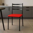 Ver imagem 2 de Kit 2 Cadeiras para Mesa de Jantar Cozinha Assento Estofado Isa Vermelha