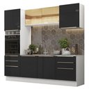 Ver imagem 3 de Armário de Cozinha Completa 240cm Branco/Preto Lux Madesa 02