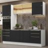 Armário de Cozinha Completa 240cm Branco/Preto Lux Madesa 02 - 2