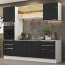 Ver imagem 1 de Armário de Cozinha Completa 240cm Branco/Preto Lux Madesa 02