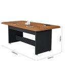 Ver imagem 2 de Mesa de Escritório para Reuniões Retangular para 6 Lugares Estrutura Firme Preto com Nature