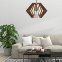 Ver imagem 2 de Luminária Teto tipo Pendente DIAMANTE MDF Completa -:MDF Marrom