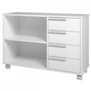 Ver imagem 2 de Gaveteiro com Rodízios 4 Gavetas 1 Prateleira Office Branco - Brv Móveis