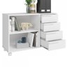 Gaveteiro com Rodízios 4 Gavetas 1 Prateleira Office Branco - Brv Móveis - 3