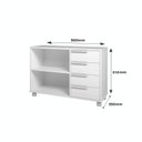 Ver imagem 3 de Gaveteiro com Rodízios 4 Gavetas 1 Prateleira Office Branco - Brv Móveis