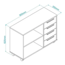 Ver imagem 6 de Balcão Gaveteiro Multiuso 4 Gavetas 2 Nichos para Home Office Branco - BRV Móveis