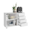 Ver imagem 4 de Gaveteiro com Rodízios 4 Gavetas 1 Prateleira Office Branco - Brv Móveis