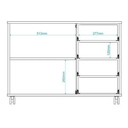Ver imagem 7 de Balcão Gaveteiro Multiuso 4 Gavetas 2 Nichos para Home Office Branco - BRV Móveis