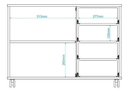 Ver imagem 7 de Balcão Gaveteiro Multiuso 4 Gavetas 2 Nichos para Home Office Branco - BRV Móveis