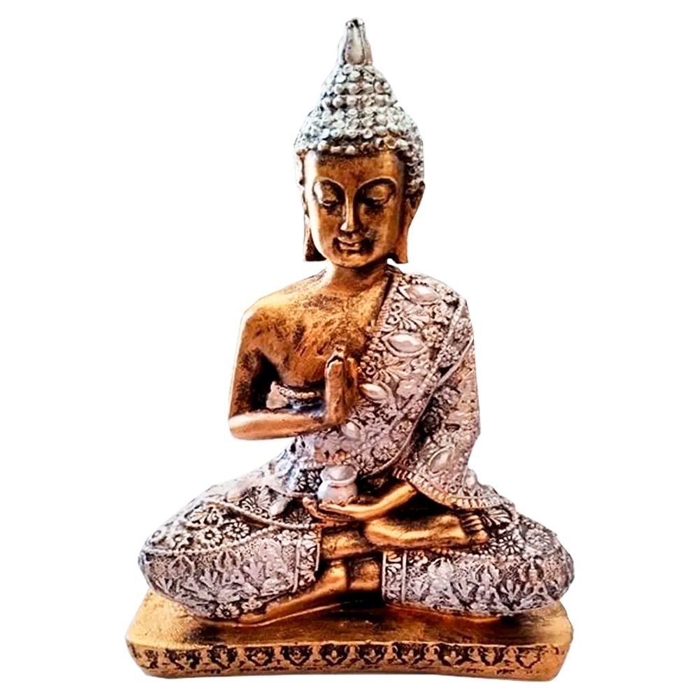 Buda Hindu Iluminado Chakras Feng Shui Decor - Silver Golden