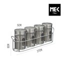 Ver imagem 5 de Porta Tempero Condimentos Aço Inox 4 Potes com Suporte Stray Mek