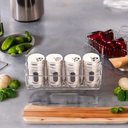 Ver imagem 2 de Porta Tempero Condimentos Aço Inox 4 Potes com Suporte Stray Mek