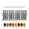 Porta Tempero Condimentos Aço Inox 4 Potes com Suporte Stray Mek - 3