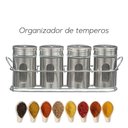 Ver imagem 3 de Porta Tempero Condimentos Aço Inox 4 Potes com Suporte Stray Mek