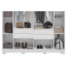 Guarda Roupa Casal 6 Portas (2 Ripadas) e 4 Gavetas Jamile Branco - Acp - 12