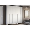 Ver imagem 1 de Guarda Roupa Casal 6 Portas (2 Ripadas) e 4 Gavetas Jamile Branco - Acp