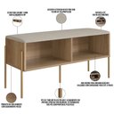 Ver imagem 4 de Sapateira Banco Hall de Entrada Industrial Indy A03 Hanover Dourado - Lyam Decor