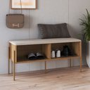 Ver imagem 2 de Sapateira Banco Hall de Entrada Industrial Indy A03 Hanover Dourado - Lyam Decor